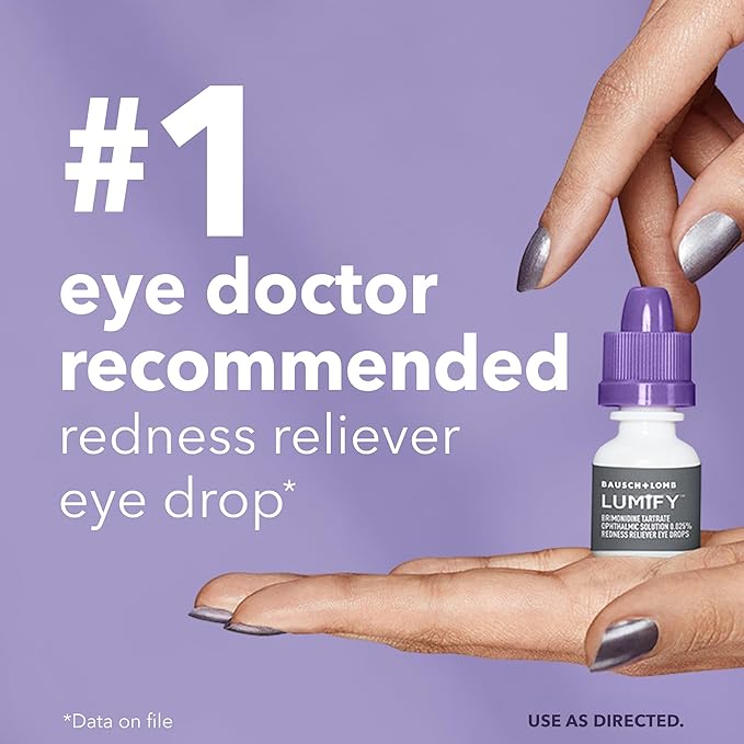 LUMIFY Eye Drops for Red Eyes, Redness Reliever for Brighter Looking Eyes, Works in 1 Minute & Lasts Up to 8 Hours, Eye Drops, 0.17 Fl Oz (5 mL)