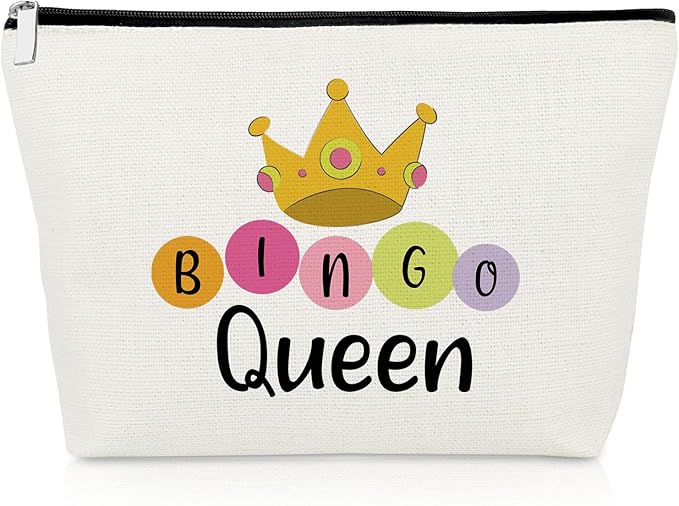 Bingo Gifts for Women Makeup Bag Bingo Lovers Gift Gambling Presents for Women Best Friend Sister Game Player Birthday Presents Casino Lovers Cosmetic Bag Christmas Graduation Travel Cosmetic Pouch