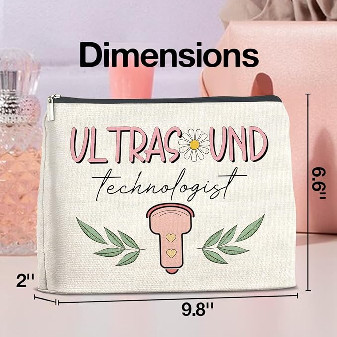 Ultrasound Technologist Gift Makeup Bag Sonogram Tech Gifts, Gifts for Women Sonographer Nurse Cosmetic Bag Zipper Makeup Pouch
