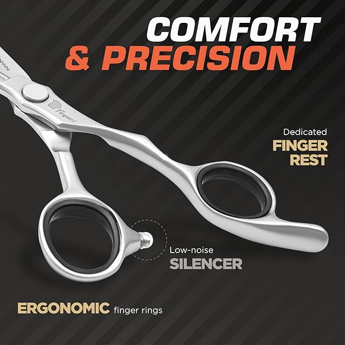 Fagaci Professional Hair Scissors 6” Razor Sharp Blades, Fine Cutting VG10 Steel Hair Cutting Shears, Barber Scissors Professional