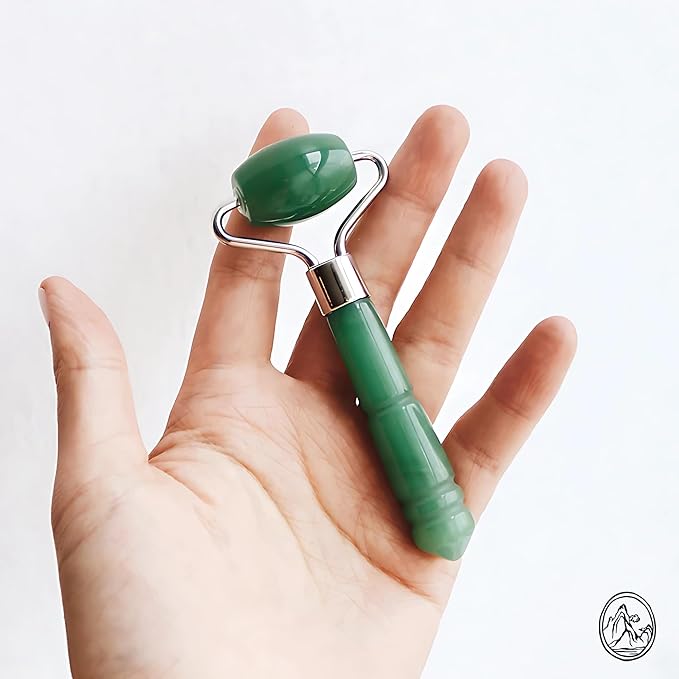 Mount Lai Mini Jade Face Roller - Authentic Jade Roller for Tension Relief, Puffiness & Radiant Skin, Relaxing Face Massager for All Skin Types