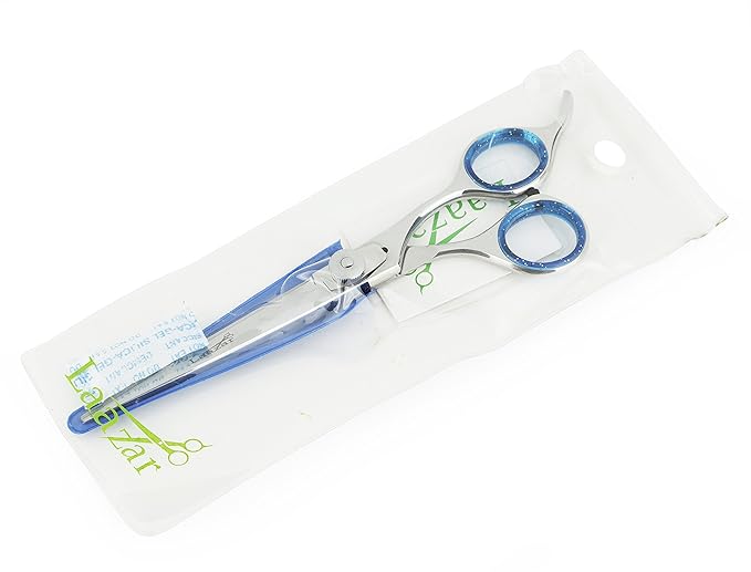 Laazar Pro Straight Hair Cutting Scissors | Professional Barber/Hairdresser Trimming Shears with Japanese Steel Blade and Comfort Rings | Extra Sharp | Grooming Tools for Men and Women