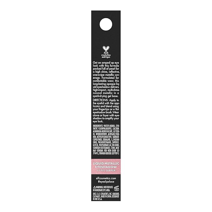 e.l.f. Liquid Metallic Eyeshadow, Gel Formula, High-Impact Multi-Dimensional Finish, One-Swipe Coverage, Little Dipper, 0.1 Fl Oz (3mL)