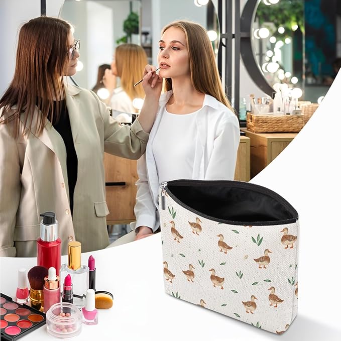 Duck Gifts for Duck Lovers, Makeup Bag Cosmetic Bag Travel Pouch, Animal Lovers Gifts for Women Girls Daughter Sisters Coworker Best Friend Friendship Graduation Birthday