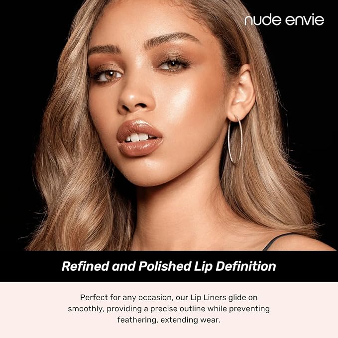 Nude Envie - Lip Liner - Smooth, Precise & Easy Application - Pigmented, Long-Lasting Lip Pencil - Add Definition - Prevents Feathering - Sharpenable - Vegan, Paraben-Free & Cruelty-Free - Perfect