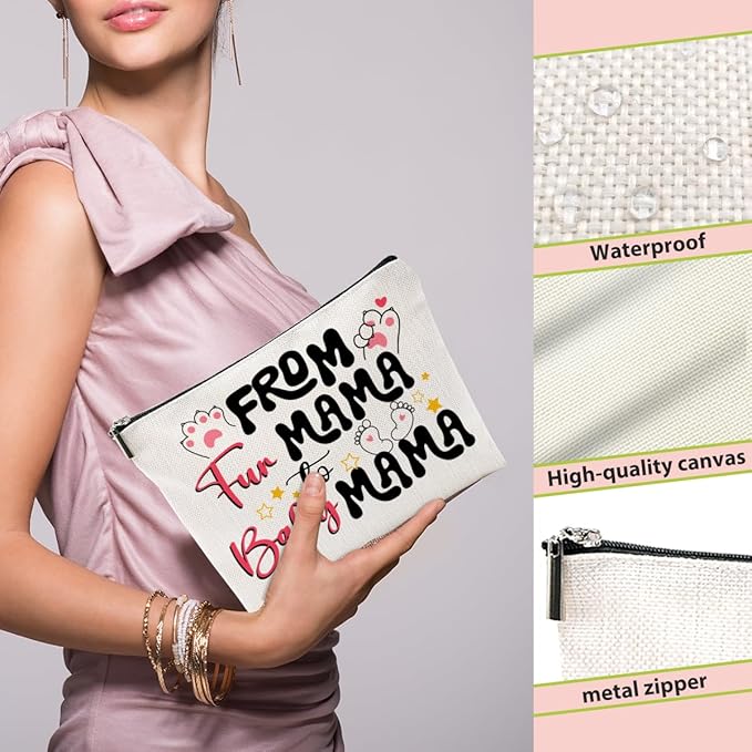 Mom to Be Gift Makeup Bag, Expecting Mom Gifts Cosmetic Bag, Funny Organizer Zipper Pouch, Pregnancy Gifts for First Time Moms Women New Mama Mummy Friends Mothers Day