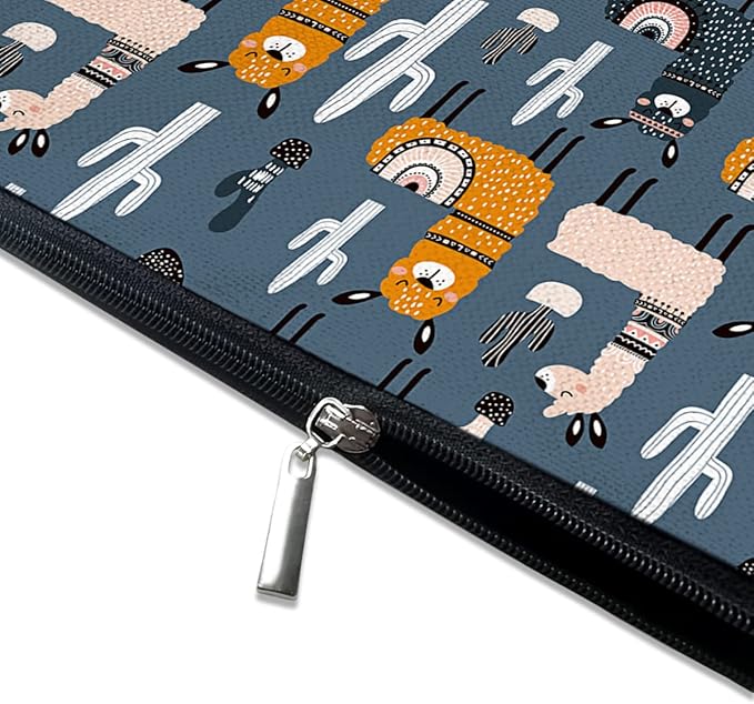 Cute Makeup Bag for Purse Canvas Waterproof Funny Cosmetic Bags for Women Zipper Travel Toiletry Pouch-Alpaca Makeup Bags-Grey