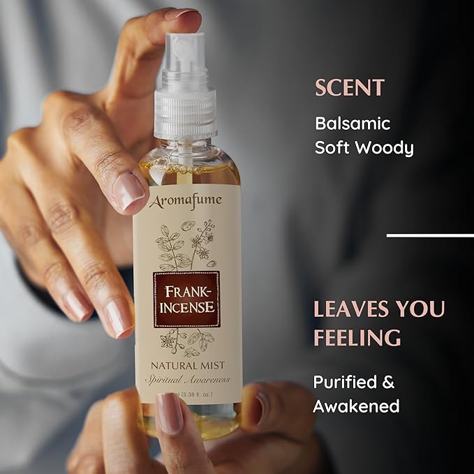 Frankincense Natural Resin Mist Spray by Aromafume | 100 ml / 3.3oz | Ideal for spirituality, prayer & rituals | Made with Frankincense Resin from Somalia | Non-alcoholic, non-toxic & vegan