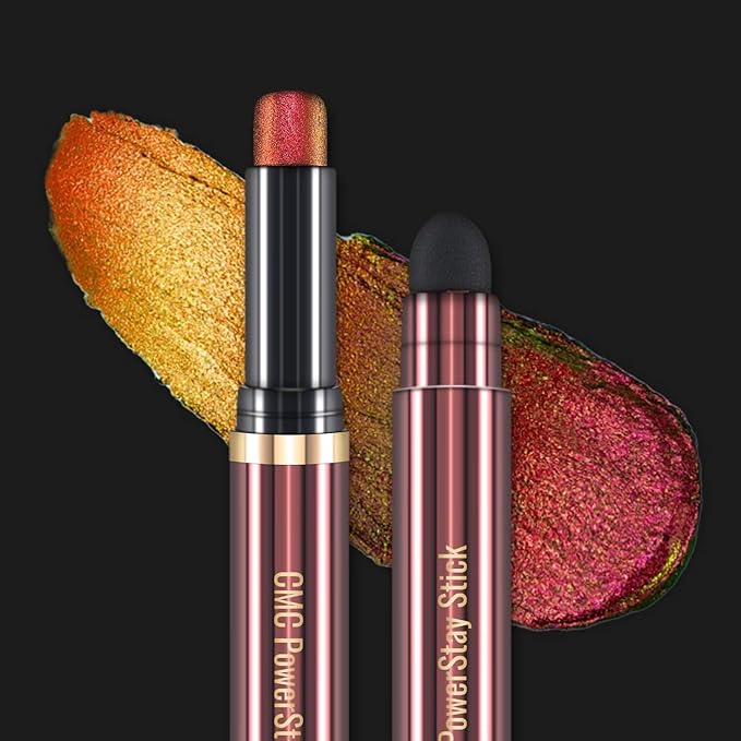 CHARMACY New Duochrome Long Stay Eyeshadow Stick, Creamy Eye Shadow Stick, Multicolor-Shifting Glitter Eyeshadow, Waterproof & Smudge-Proof, High Pigmented, Built-in Smudger #06