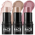 FOCALLURE 3PCS Cream Contour Stick - Highlighter Bronzer Blush Set for Face Sculpting, Non-Greasy Longwear Makeup, Easy to Blend with Natural Matte Finish,SET 2