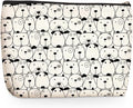 Black White Dog Makeup Bag, Large Capacity Travel Makeup Case Cosmetic Bags for Women, Portable Pouch Purse Travel Essentials Toiletries Accessories, Christmas Birthday Gifts for Women