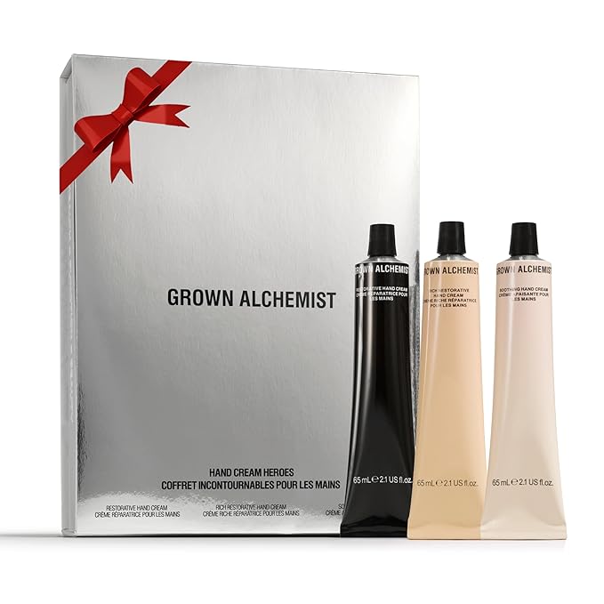 Grown Alchemist, Hand Cream Heroes, Holiday Kit (Restorative, Rich Restorative & Soothing Hand Creams, 3x65ml each)