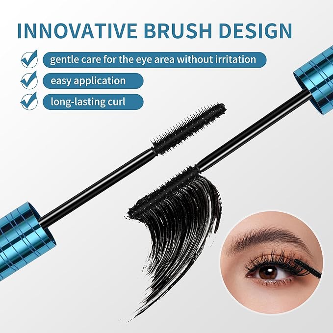 Volumizing Mascara for Older Women 60 Plus - Lengthening & Thickening Formula, Smudge-Proof, Clump-Free, Waterproof Mascara for Thin Lashes, Ultra-Defining Lash Lift for Mature Eyes (Black, 1)