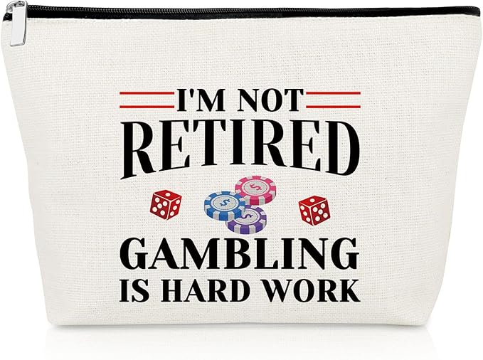 Gambler Gifts for Women Casino Makeup Bag Lover Retirement Gambling Cosmetic Bag Slots Slot Machine Lucky Dice Birthday Christmas