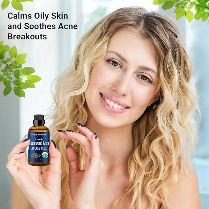 Organic Cedarwood Essential Oil 30 ml - Pure, Natural Oils for Aromatherapy, Diffusers, DIY, Candle and Soap Making Scent - Nexon Botanics