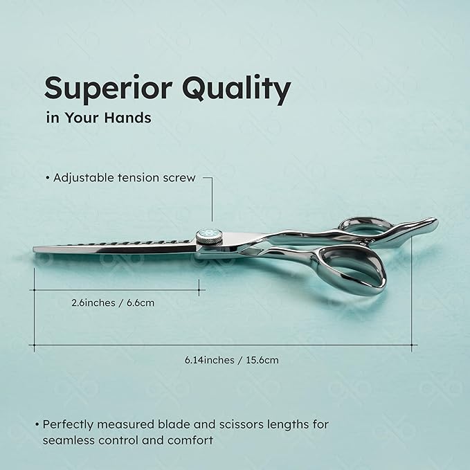 K9 6" Professional Thinning Shears for Hair Cutting – Removing Large Sections of Hair Effortlessly, Leaving No Marks, Barber Shears with Premium VG10 Steel, Lightweight, Razor-Sharp, Thinning Rate 50%