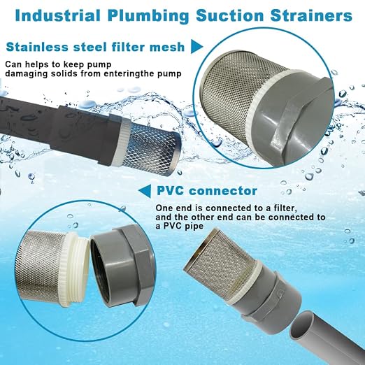 1.2 inch Stainless Steel Filter Cover Connected to 1.2 inch/DN32 Grey PVC Water - Image 4