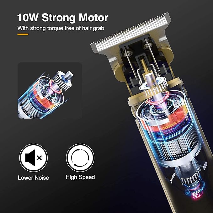 Unisex Hair Trimmer Kit - Cordless, Rechargeable, Waterproof, with Guide Combs for Men