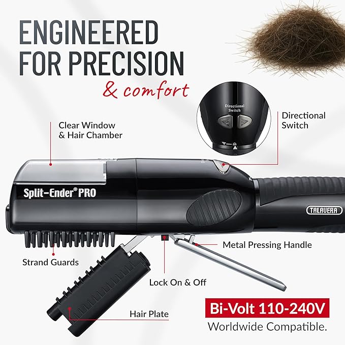 Split-Ender PRO - Professional Hair Trimmer with Charging Station, Automatic Split End Remover for Frizzy, Dry, Damaged, Colored, Broken, Curly, Straight or Bleached Hair Types, Hair Styling Tool