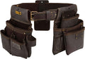 Ox Tools Pro Construction Tool Belt - 22-Pocket Leather Tool Belt Pouches - Rig Made of Oil-Tanned Leather with Double-Stitching and Steel Rivets - OX-P263604