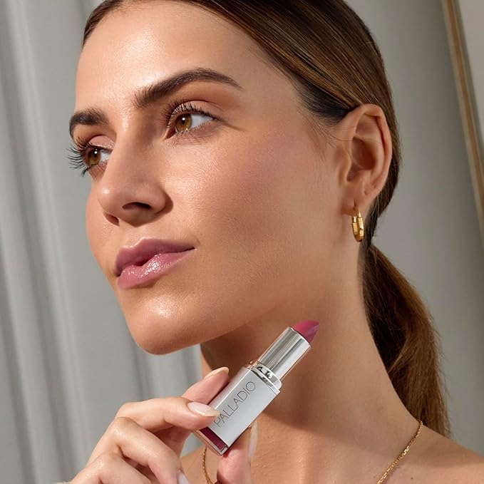 Palladio Herbal Lipstick, Rich Pigmented and Creamy, Infused with Aloe Vera, Chamomile & Ginseng, Prevents Lips from Drying, Combats Fine Lines, Long Lasting Lipstick, Angelica