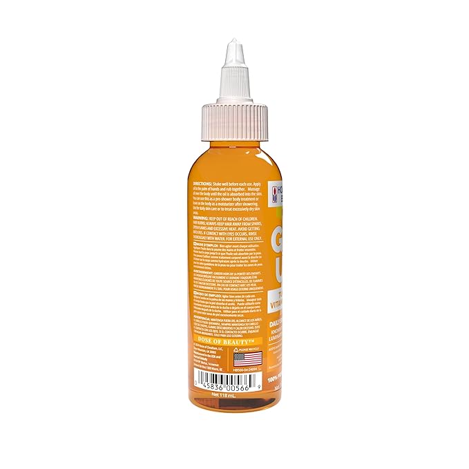 Hollywood Beauty Glo Up! Daily Skin & Scalp Oil to Brighten and Smooth with Turmeric, Vitamin C, and Aloe, 4 fl oz