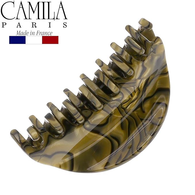 Camila Paris CP2959 French Hair Ponytail Holders Ties, Flower, Handmade, Bronze, Strong Hold Grip Hair Clips for Women, No Slip and Durable Styling Girls Hair Accessories, Made in France