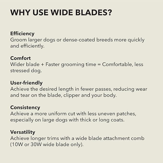 Andis 561460 ceramicEDGE #10W Fine Wide Blade, Small Animal and Pet Grooming, Detachable Replacement Blade, Long Lasting, Stainless Steel