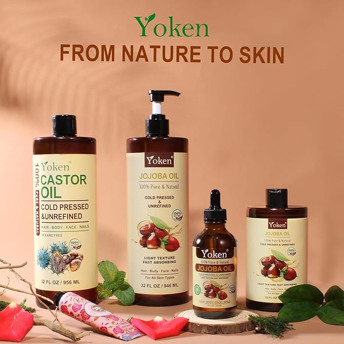 Jojoba Oil 4 fl oz EWG Verified 100% Pure Jojoba Oil Cold Pressed for Skin, Hair, Nails, Cuticles - Unrefined & Hexane Free, Natural Moisturizer Carrier oils Facial Serum for Gua Sha