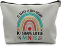 Nogrit Teacher bags,Teacher Makeup Cosmetic Bag,It Takes a Big Heart to Shape Little Minds,teacher tote,Teacher Makeup Toiletry Bag,pu