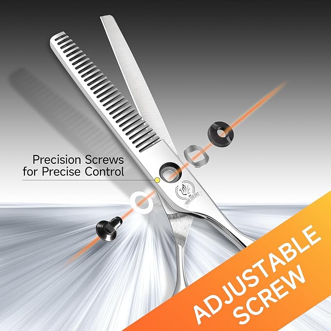 Fenice Peak Professional Hair Thinning Scissors 5.5'' Barber Texturizing Shears with Sharp Razor Edge 440C Thinner Hair Scissors with Ergonomic Design for Salon and Home User.