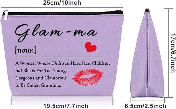 Sazuwu Grandma Makeup Bag Purple Gifts for New Grandma Grandmother Grandma to Be Cosmetic Bag Mothers Day Birthday Travel Pouch