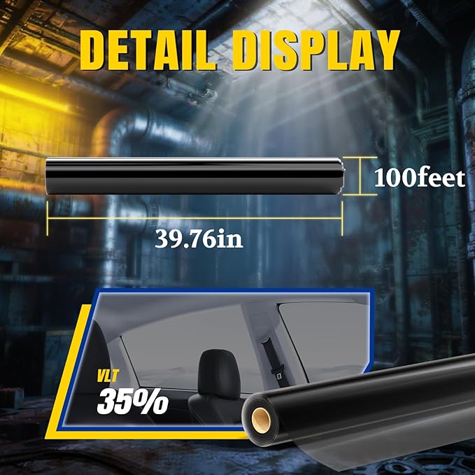 ARANA 35% Car Window Film, 35% Percent VLT 40" x100FT Car Window Tint Roll, Automotive Tint for Heat & UV Blocking, Privacy Anti-Glare, Scratch & Explosion Proof Tinted Film