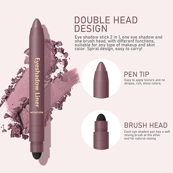 Perfect Color Duo-Shadow Liner 2-in-1 Eyeliner & Eyeshadow - Waterproof & Smudge-Proof Shadow Liner Duo, All-Day Wear with Smudge Brush, Creamy Easy-Glide, For Effortless Smoky Or Natural Eye Makeup