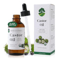 Organic Castor Oil Cold Pressed Unrefined - Hair Growth & Care, Thicker Eyelashes & Eyebrows (4.23FlOz) - Certified Organic, Hexane Free