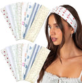 Huachi Headbands for Women Trendy 16 Pack Elastic Hair Bands for Women Non Slip Soft Cloth Fabric Head Bands Y2K Hair Accessories, Floral Bow Valentine Heart Headband