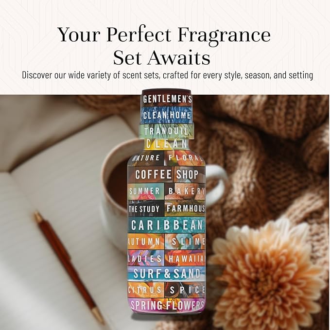 P&J Trading Fragrance Oil Winter Set | Cinnamon, Gingerbread, Sugar Cookies, Harvest Spice, Peppermint, and Christmas Wreath Candle Scents for Candle Making, Freshie Scents, Soap Making Supplies