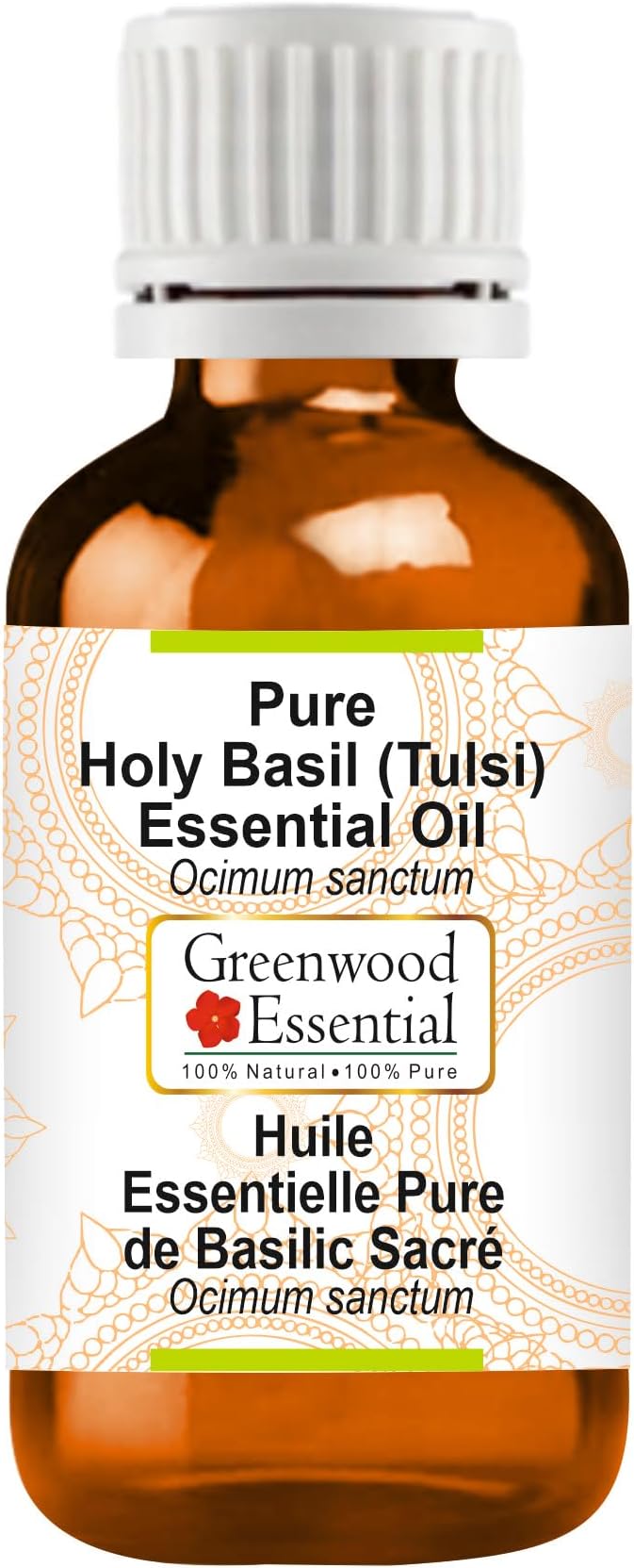 Greenwood Essential Pure Holy Basil Essential Oil (Ocimum Sanctum) Steam Distilled 15ml (0.50 oz)