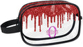 Personalized Travel Cosmetic Bag Waterproof Makeup Bags, Custom Name Clear PVC Organizer Case Toiletries Container Bag, Water Fluid Red Sequins