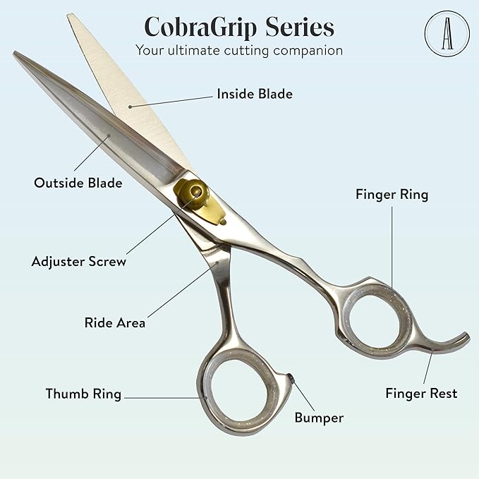 ANDUSTRIAL - Professional Hair Cutting Scissors/Shears For Men/Women/Home/Salon - Premium High Carbon Steel Quality - Smooth And Sharp - 7 Inch, Silver