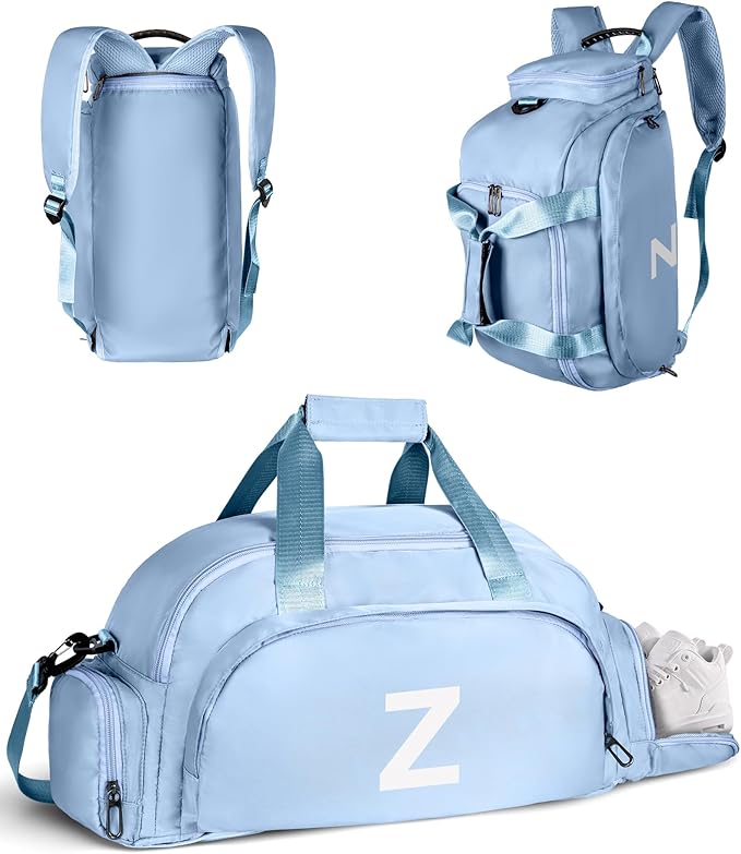 Teenage Girl Gifts 13-15, Initial Gym Bags with Shoe Compartment, Dance Bag for Girls, Monogram Kid Overnight Bags, Ballet Sport Gymnastics Cheer Travel Duffle Tote (Letter Z)