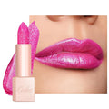 Oulac Pink Shimmer Lipstick for Women, Infinity High Shine Finish, Hydrating Lip Color Infused with Damask Rose Oil for All-Day Comfort, Gluten-Free Vegan Beauty, D02 Sparkle Sensation