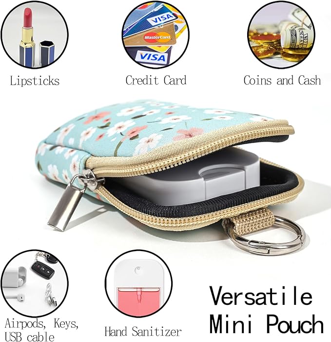 COOKOOKY 2 Pack Hand Sanitizer Spray Case Compatible with Touchland, Hand Sanitizer Holder, Mini Zippered Pouch, Small Makeup Bag for Women Friends Girls Gifts Idea