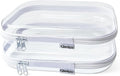Clear Hard Zipper Case for Storage, Durable Clear Zipper Pouches, Hard Plastic Zippered Pouch for Snacks Toy Travel Organizer