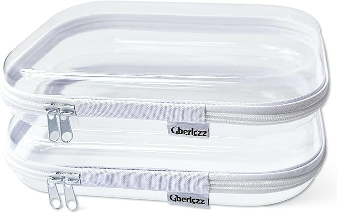 Clear Hard Zipper Case for Storage, Durable Clear Zipper Pouches, Hard Plastic Zippered Pouch for Snacks Toy Travel Organizer