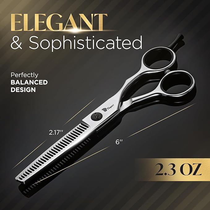 Fagaci Thinning Shears for Hair Cutting 6" Razor-Sharp, Hair Thinning Scissors with Precise Cut, Texturizing Shears Lasting Sharpness and Durable Steel