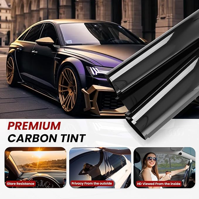 Car Window Tint, 2 PLY 35% VLT Premium Carbon HD Window Roll for Car, Home 24" in x 100'Ft Automotive Car Tint Privacy Film with Strength Adhesive, Blocks UV/IR Rays, Reduce Heat & Glare