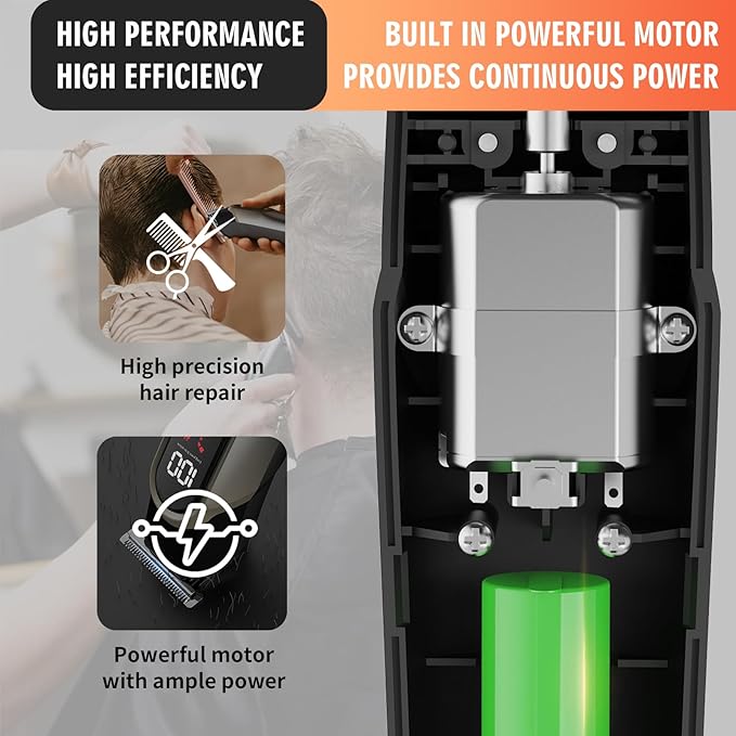 RUIBO Hair Clippers for Men Professional 5 in 1 Cord/Cordless Beard Nose Ear Body Grooming Hair Clipper Trimmer with Smart Charge Technology (Green)