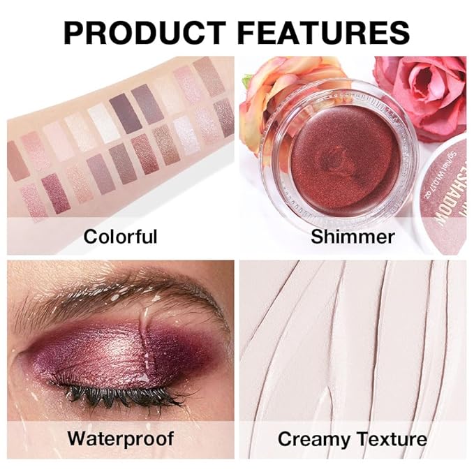 Kaely Single Cream Eyeshadow Pot, Bright Nude Matte Eye Shadow for Older Women High Pigmented Waterproof, Natural Eyeshadow Palette Makeup Brightener, sombras en crema para ojos, Blendable, R01