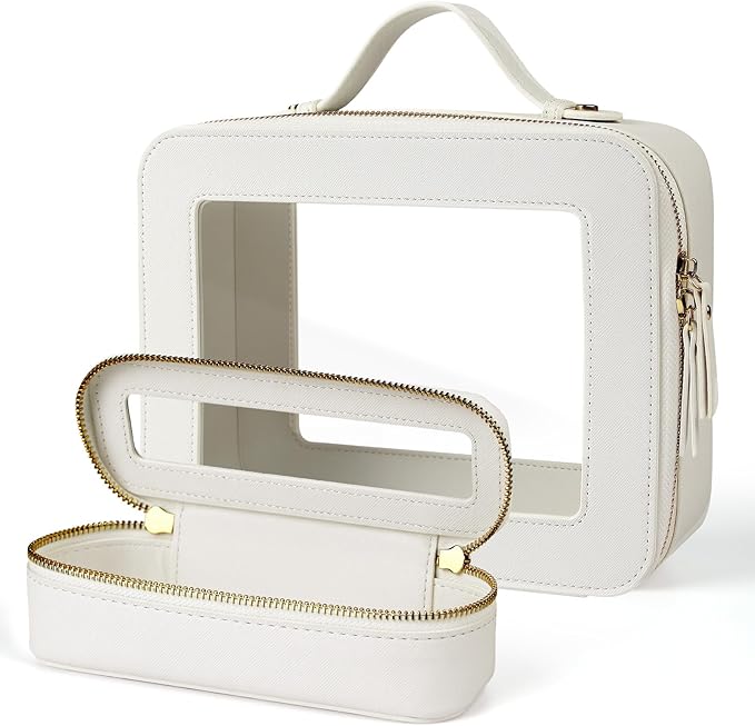 Clear Makeup Bag with Mini Cosmetic Bags,Travel Toiletry Bag for Women,Portable Cosmetic Bag Case, Transparent Waterproof Cosmetic Organizer Storage Bag for Women Men